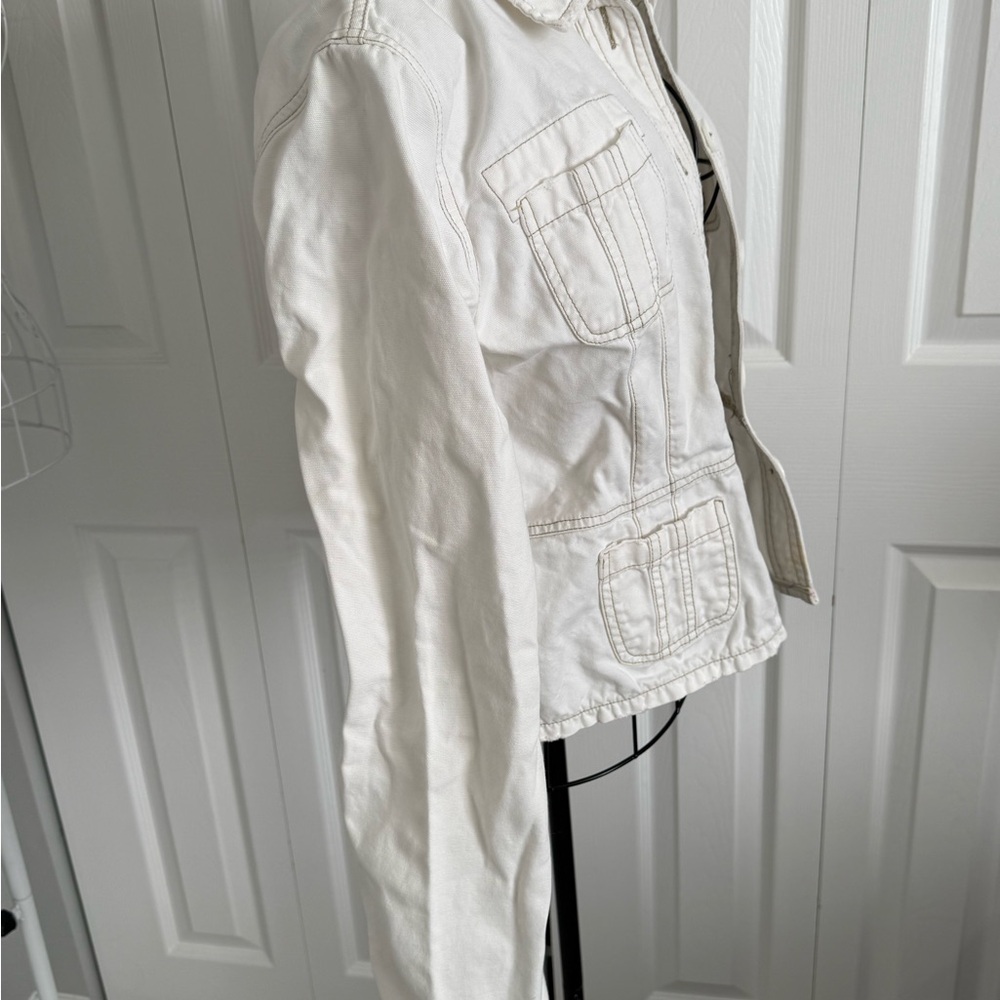 Periscope Women's White Denim Jacket, L - Picture 6 of 8